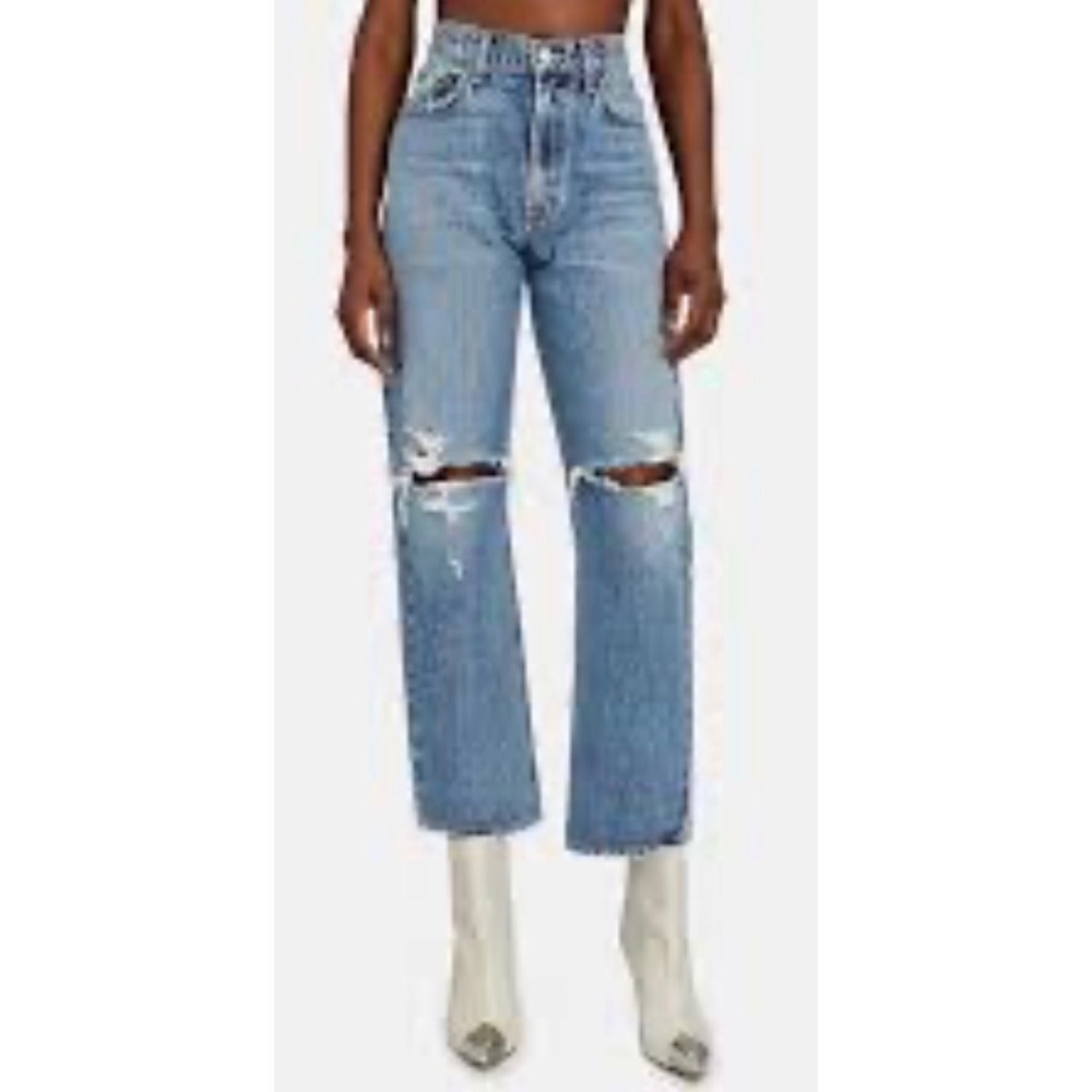 AGOLDE Mia Straight Leg Jeans Womens 32 x 28 Distressed High Rise A9036-1206